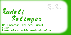 rudolf kolinger business card